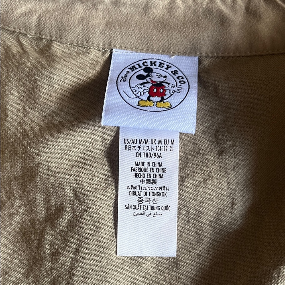 DISNEY Mickey Co Tan / brown Adult / unisex jacket .EUC SZ M medium - Picture 9 of 13